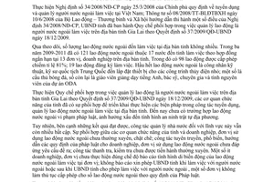 Chỉ thị 21/2011/CT-UBND quản lý lao động nước ngoài Gia Lai