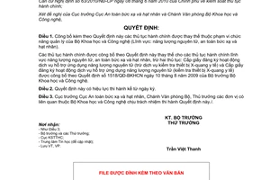 Quyết định 3993/QĐ-BKHCN  công bố thủ tục hành chính được thay thế