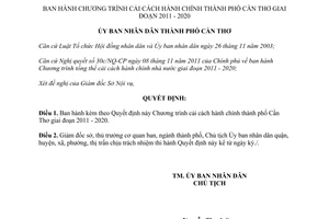 Quyết định 3362/QĐ-UBND ban hành Chương trình cải cách hành chính Cần Thơ 2011 2020