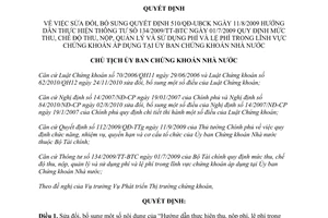 Quyết định 1074/QĐ-UBCK sửa đổi bổ sung Quyết định 510/QĐ-UBCK 2011