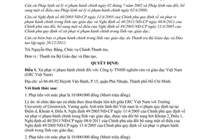 Quyết định 65/QĐ-XPHC  xử phạt vi phạm hành chính