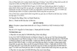 Quyết định 63/QĐ-XPHC năm 2011 xử phạt vi phạm hành chính trong lĩnh vực giáo dụ