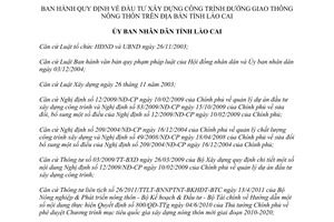 Quyết định 61/2011/QĐ-UBND đầu tư xây dựng đường Giao thông nông thôn