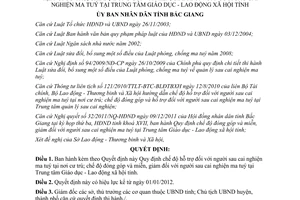 Quyết định 514/2011/QĐ-UBND  chế độ hỗ trợ người sau cai nghiện