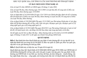 Quyết định 91/2011/QĐ-UBNDmức thưởng tập thể và cá nhân đạt thành tích cao