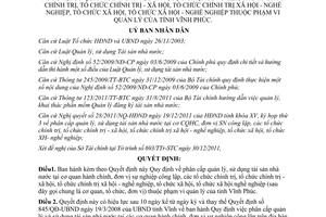 Quyết định 57/2011/QĐ-UBND phân cấp quản lý sử dụng tài sản nhà nước Vĩnh Phúc