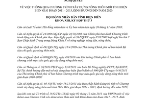 Nghị quyết 268/NQ-HĐND 2011 chương trình xây dựng nông thôn mới Điện Biên