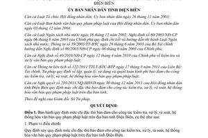 Quyết định 37/2011/QĐ-UBND chi cho công tác kiểm tra văn bản pháp luật Điện Biên