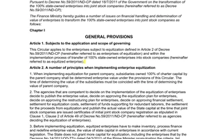 Circular No. 202/2011/TT-BTC uiding the handling of finance and determination