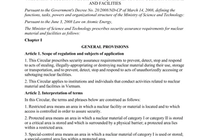 Circular No. 38/2011/TT-BKHCN prescribing security assurance requirements