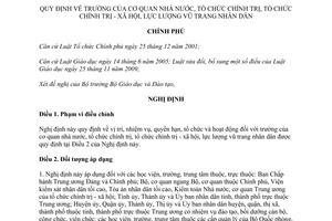 Nghị định 125/2011/NĐ-CP trường của cơ quan nhà nước, tổ chức chính trị