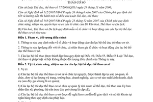 Thông tư 18/2011/TT-BVHTTDL mẫu tổ chức và hoạt động câu lạc bộ thể dục thể thao