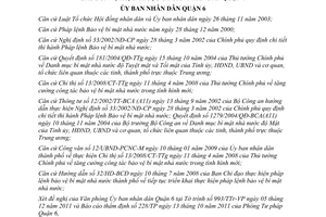 Quyết định 09/2011/QĐ-UBND độ mật tài liệu Ủy ban nhân dân Quận 6