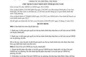 Quyết định 3960/QĐ-UBND Danh mục và thời gian giải quyết thủ tục hành chính