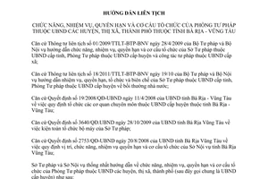 Hướng dẫn 687/HDLT-STP-SNV 2011 nhiệm vụ quyền hạn cơ cấu tổ chức Phòng Tư pháp Bà Rịa Vũng Tàu