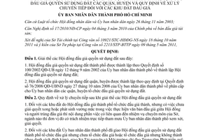 Quyết định 77/2011/QĐ-UBND giải thể Hội đồng đấu giá quyền sử dụng đất