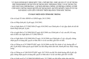 Quyết định 34/2011/QĐ-UBND mức thu nộp quản lý phí thẩm định cấp quyền sử dụng đất Sóc Trăng