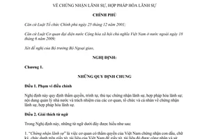 Nghị định 111/2011/NĐ-CP  chứng nhận, hợp pháp hóa lãnh sự