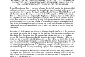 Chỉ thị 10-CT/TW phổ cập giáo dục mầm non cho trẻ 5 tuổi