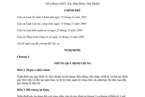 Nghị định 112/2011/NĐ-CP  công chức xã, phường, thị trấn