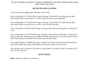 Quyết định 2933/QĐ-BTC năm 2011 thành lập Công ty xổ số điện toán Việt Nam