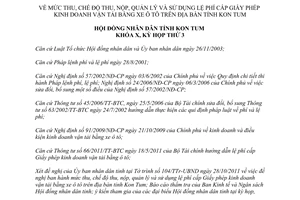 Nghị quyết 31/2011/NQ-HĐND lệ phí cấp Giấy phép kinh doanh vận tải ô tô Kon Tum