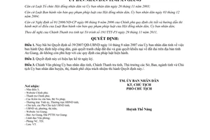 Quyết định 2170/QĐ-UBND chấm dứt hiệu lực Quyết định 39/2007/QĐ-UBND