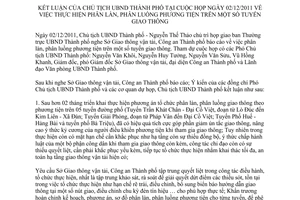 Thông báo 354/TB-UBND kết luận Chủ tịch Ủy ban nhân dân thành phố