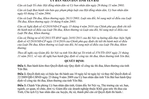 Quyết định 40/2011/QĐ-UBND Quy định công tác thi đua khen thưởng