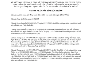 Quyết định 36/2011/QĐ-UBND thẩm quyền hướng dẫn, lập, trình, thẩm định