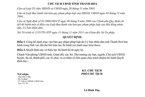 Quyết định 4032/QĐ-UBND năm 2011 danh mục văn bản hết hiệu lực Thanh Hóa