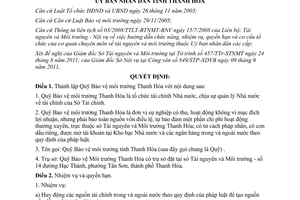 Quyết định 4022/QĐ-UBND 2011 thành lập Quỹ Bảo vệ môi trường Thanh Hóa