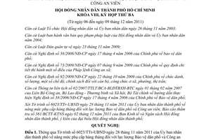 Nghị quyết 28/2011/NQ-HĐND nâng mức phụ cấp hàng tháng lực lượng Bảo vệ