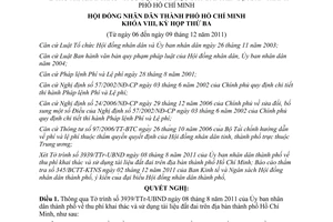 Nghị quyết 32/2011/NQ-HĐND thu phí khai thác và sử dụng tài liệu đất đai