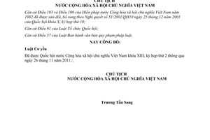 Lệnh 14/2011/L-CTN công bố Luật Cơ yếu