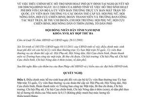 Nghị quyết 28/2011/NQ-HĐND điều chỉnh mức hỗ trợ sinh hoạt phí