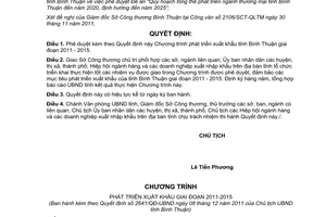 Quyết định 2641/QĐ-UBND phê duyệt Chương trình phát triển xuất khẩu