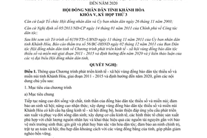 Nghị quyết 29/NQ-HĐND năm 2011 Chương trình phát triển kinh tế xã hội vùng