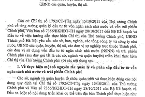 Công văn 10483/UBND-KH&ĐT triển khai Chỉ thị 1792/CT-TTg
