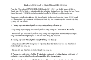 Công văn 4056/UBCK-QLPH tăng vốn điều lệ của công ty đại chúng với Sở Kế hoạch và Đầu tư 2016