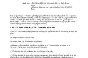 Công văn 5238/BHXH-BC hướng dẫn tạm thời quy định chi quản lý bộ máy