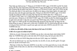 Công văn 16856/BTC-KBNN hướng dẫn công tác khóa sổ kế toán và quyết toán niên độ