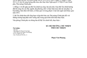 Công văn 8908/VPCP-KTTH bổ sung hướng dẫn mua sắm thực hiện Nghị quyết 11/NQ-CP