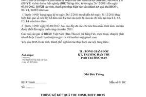 Công văn 5374/BHXH-BT báo cáo nhanh tiến độ thu bảo hiểm xã hội, y tế