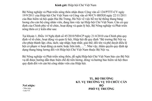 Công văn 6356/BNN-TCCB áp dụng bảng lương quy định cơ quan đơn vị