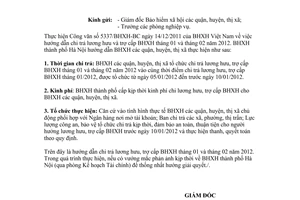 Công văn 1848/BHXH-KHTC hướng dẫn chi trả lương hưu trợ cấp bảo hiểm xã hội