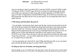 Công văn 11206/CT-THNVDT phân cấp quản lý ngành ăn uống, nhà hàng, quán Bar