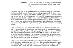 Công văn 4601/LĐTBXH-KHTC hướng dẫn sử dụng kinh phí Dự án Đổi mới và phát triển