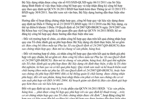 Công văn 590/BXD-KHCN công bố hợp quy và tiếp nhận hồ sơ đăng ký công bố hợp quy