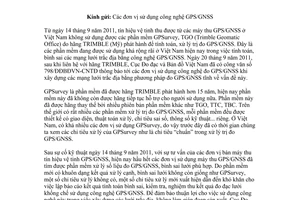 Công văn 1139/ĐĐBĐVN-CNTĐ 2011 sử dụng công nghệ GPS/GNSS đo lưới khống chế trắc địa
